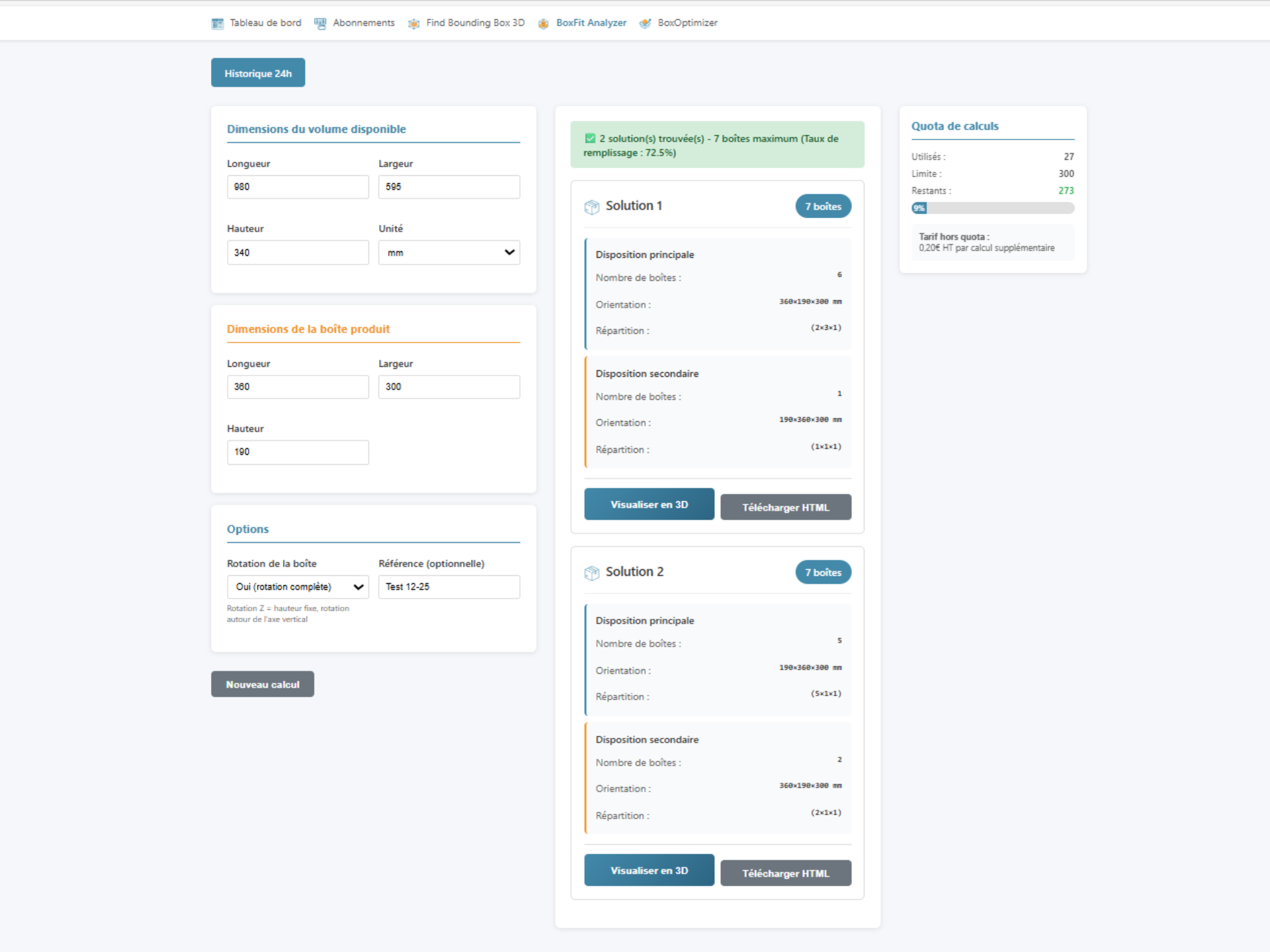 BoxFit Analyzer Interface